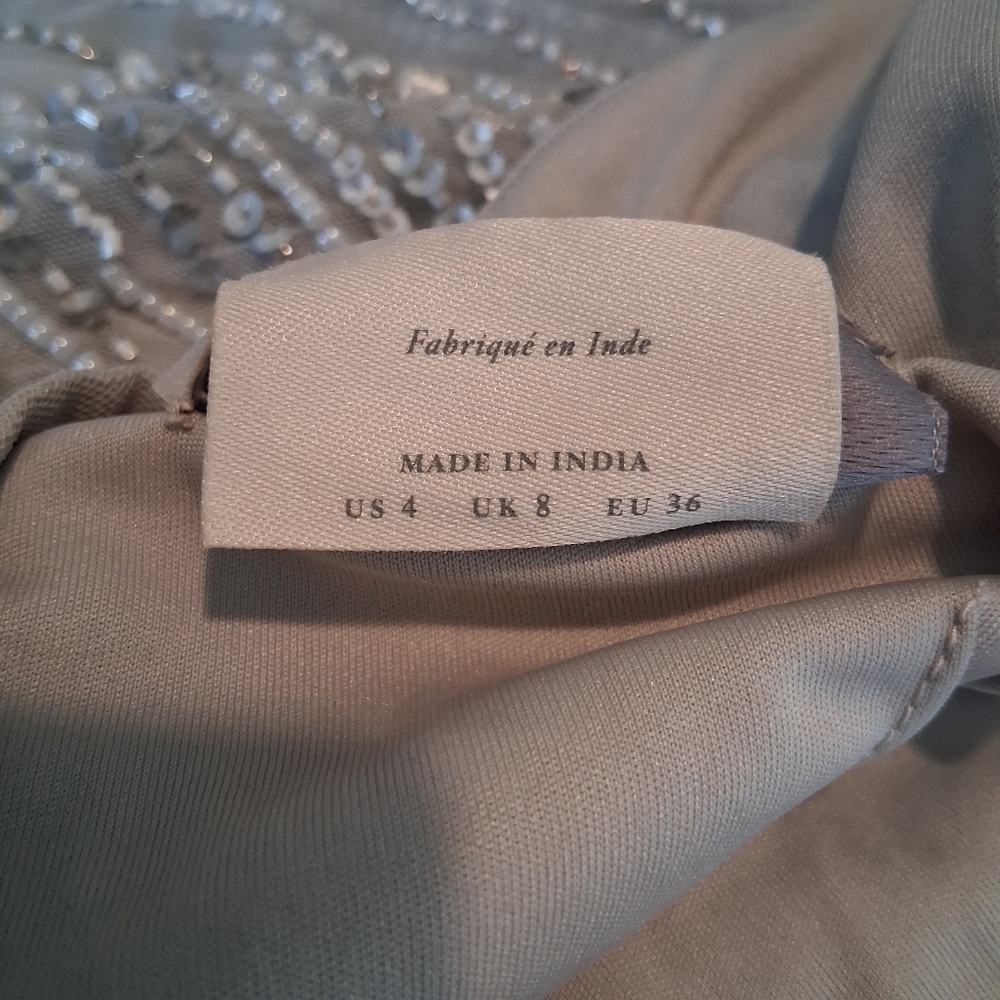 BHLDN Anthropology Fidelia Heavily Beaded Maxi Dress In Grey size 4 NWOT - Picture 13 of 15